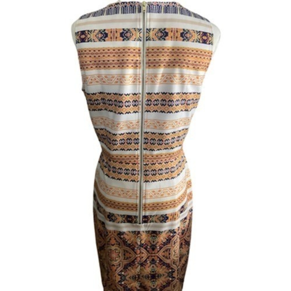Cremieux Women Size 4 Geometric Medallion Print Sleeveless Sheath Dress Multi - Picture 14 of 14